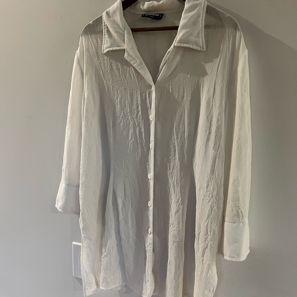 Elegant White Button-Down Shirt
